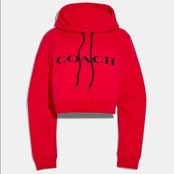 cropped hoodie red